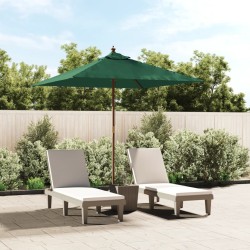 Parasol de jardin avec mât en bois vert 198x198x231 cm 555789555789
