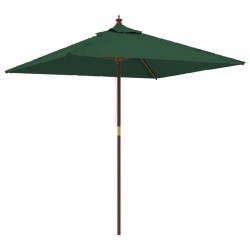 Parasol de jardin avec mât en bois vert 198x198x231 cm 555789555789