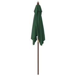 Parasol de jardin avec mât en bois vert 198x198x231 cm 555789555789