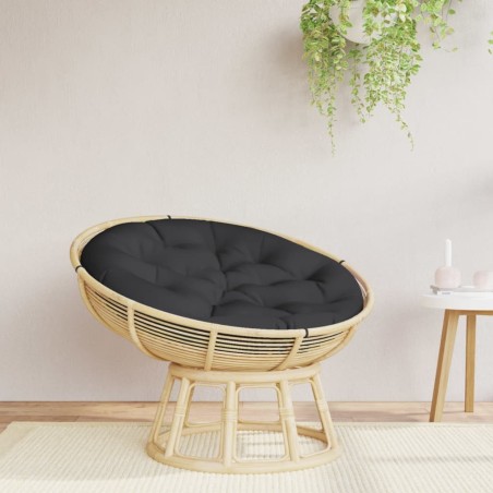 Coussin rond noir Ø 100 x11 cm tissu oxford 555791555791