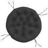 Coussin rond noir Ø 100 x11 cm tissu oxford 555791555791