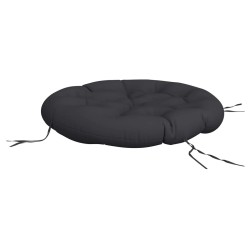 Coussin rond noir Ø 100 x11 cm tissu oxford 555791555791