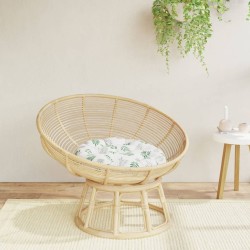 Coussin rond à motif de feuilles Ø 60 x11 cm tissu oxford 555792555792