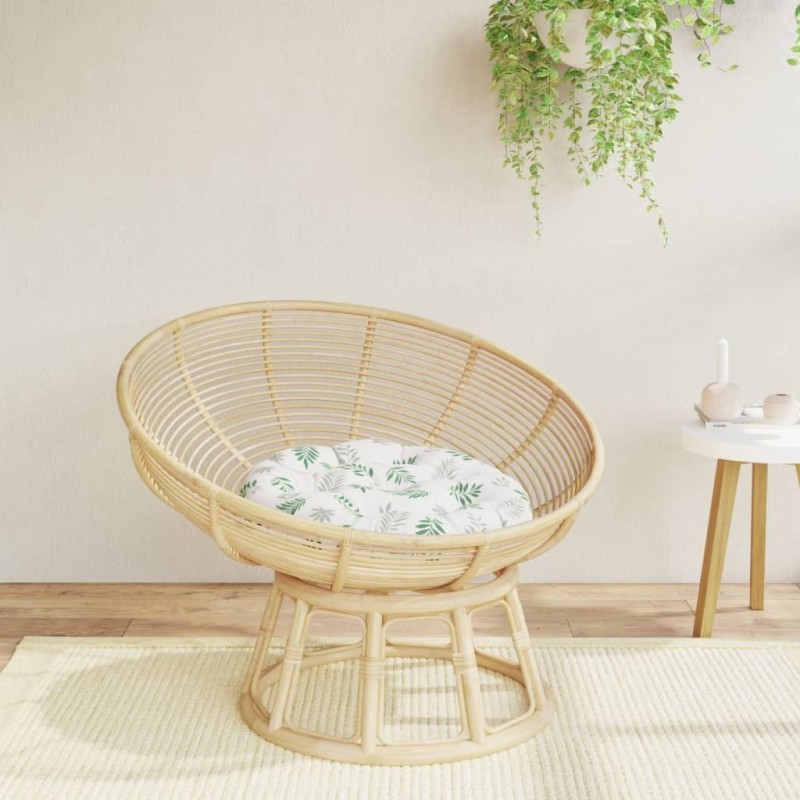 Coussin rond à motif de feuilles Ø 60 x11 cm tissu oxford 555792555792