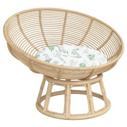 Coussin rond à motif de feuilles Ø 60 x11 cm tissu oxford 555792555792