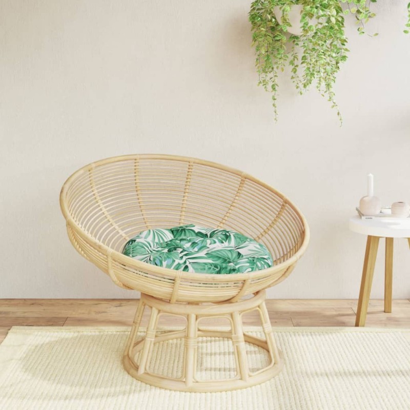 Coussin rond à motif de feuilles Ø 60 x11 cm tissu oxford 555795555795