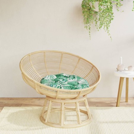 Coussin rond à motif de feuilles Ø 60 x11 cm tissu oxford 555795555795