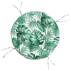 Coussin rond à motif de feuilles Ø 60 x11 cm tissu oxford 555795555795