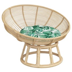 Coussin rond à motif de feuilles Ø 60 x11 cm tissu oxford 555795555795