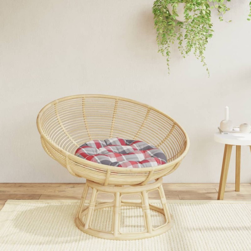 Coussin rond motif à carreaux rouge Ø 60 x11 cm tissu oxford 555796555796
