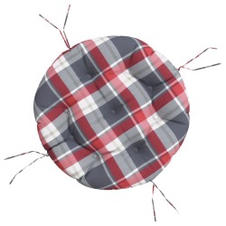 Coussin rond motif à carreaux rouge Ø 60 x11 cm tissu oxford 555796555796