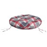 Coussin rond motif à carreaux rouge Ø 60 x11 cm tissu oxford 555796555796