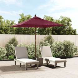 Parasol de jardin avec mât en bois rouge bordeaux 198x198x231cm 555797555797