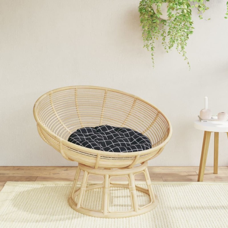 Coussin rond motif à carreaux noir Ø 60 x11 cm tissu oxford 555798555798