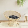 Coussin rond motif à carreaux noir Ø 60 x11 cm tissu oxford 555798555798