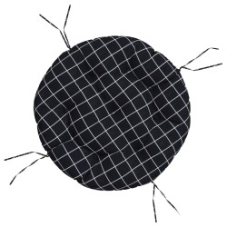 Coussin rond motif à carreaux noir Ø 60 x11 cm tissu oxford 555798555798