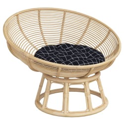 Coussin rond motif à carreaux noir Ø 60 x11 cm tissu oxford 555798555798