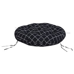 Coussin rond motif à carreaux noir Ø 60 x11 cm tissu oxford 555798555798