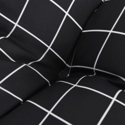 Coussin rond motif à carreaux noir Ø 60 x11 cm tissu oxford 555798555798