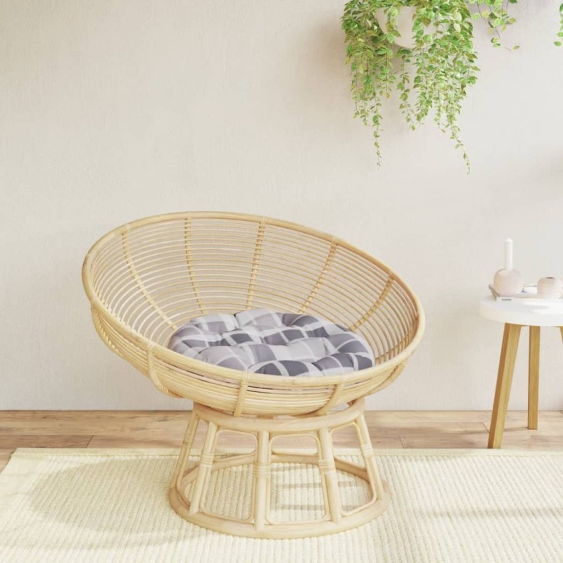 Coussin rond motif à carreaux gris Ø 60 x11 cm tissu oxford 555800555800