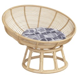 Coussin rond motif à carreaux gris Ø 60 x11 cm tissu oxford 555800555800