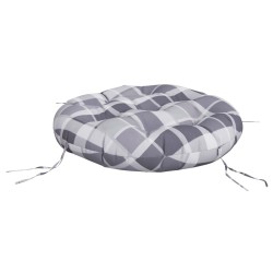Coussin rond motif à carreaux gris Ø 60 x11 cm tissu oxford 555800555800