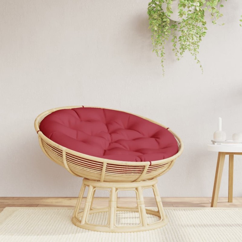 Coussin rond rouge bordeaux Ø 100 x11 cm tissu oxford 555802555802