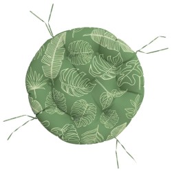 Coussin rond à motif de feuilles Ø 60 x11 cm tissu oxford 555803555803