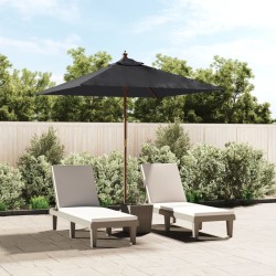 Parasol de jardin avec mât en bois noir 198x198x231 cm 555806555806