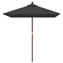 Parasol de jardin avec mât en bois noir 198x198x231 cm 555806555806