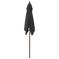 Parasol de jardin avec mât en bois noir 198x198x231 cm 555806555806