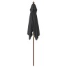 Parasol de jardin avec mât en bois noir 198x198x231 cm 555806555806