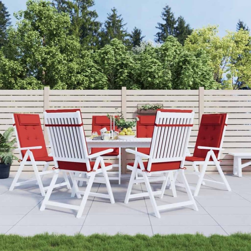 Coussins de chaise à dossier haut lot de 6 rouge tissu oxford 555808555808