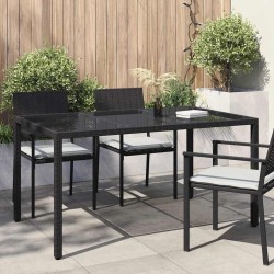 Table de Jardin Noir 150 x 90 x 75 cm polyrotin 555810555810