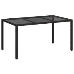 Table de Jardin Noir 150 x 90 x 75 cm polyrotin 555810555810