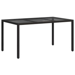 Table de Jardin Noir 150 x 90 x 75 cm polyrotin 555810555810