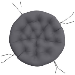 Coussin rond anthracite Ø 100 x11 cm tissu oxford 555812555812
