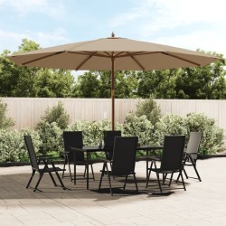 Parasol de jardin avec mât en bois taupe 400x273 cm 555818555818