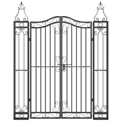 Portail de jardin noir 121x8x150 cm fer forgé  555821555821