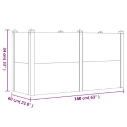 Lit surélevé de jardin 160x60x84 cm bois massif d'acacia 555824555824