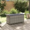Banc de jardin avec coussin gris 116x46x57 cm résine tressée 555832555832