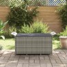 Banc de jardin avec coussin gris 116x46x57 cm résine tressée 555832555832