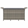 Banc de jardin avec coussin gris 116x46x57 cm résine tressée 555832555832