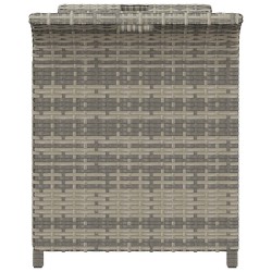 Banc de jardin avec coussin gris 116x46x57 cm résine tressée 555832555832