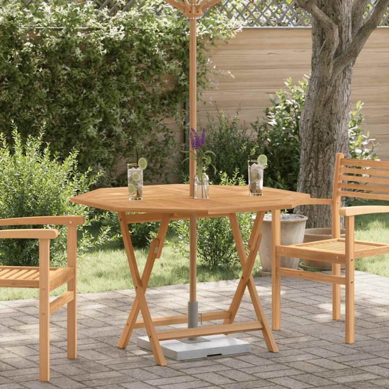 Table pliable de jardin 110x110x75 cm bois massif de teck 555834555834
