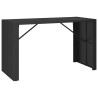 Table de bar et dessus en verre noir 185x80x110 cm poly rotin 555836555836