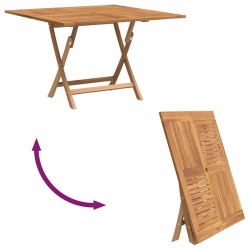 Table pliable de jardin 110x110x75 cm bois massif de teck 555838555838