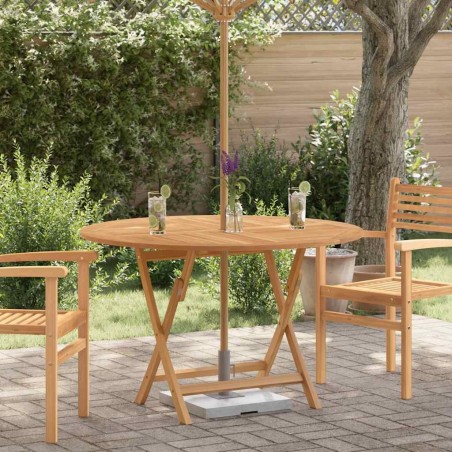 Table pliable de jardin Ø 110x75 cm bois massif de teck 555839555839