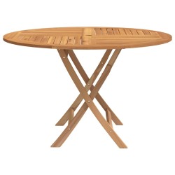 Table pliable de jardin Ø 110x75 cm bois massif de teck 555839555839