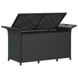 Banc de jardin avec coussin noir 116x46x57 cm résine tressée 555840555840